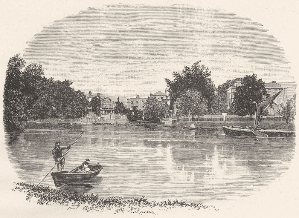 LONDON. Twickenham ferry 1901 old antique vintage print picture